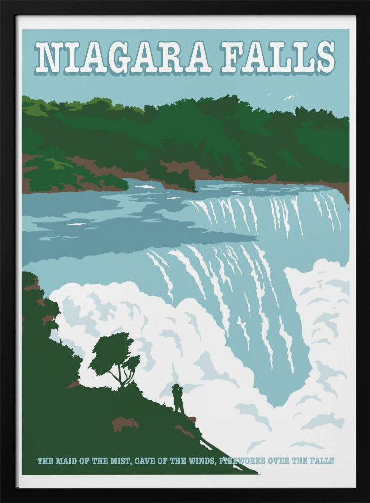 Wall art Niagara FallsTravel Print-24X36inches-In White Floating Frame