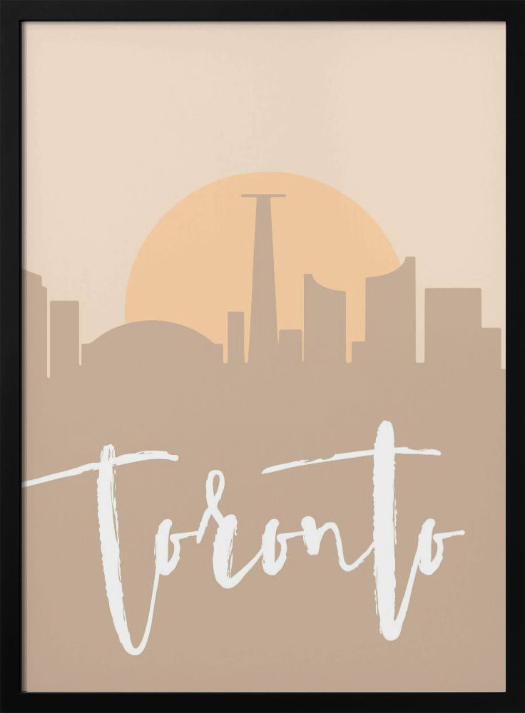 Wall art Skyline Earth Tone 2 91-24X36inches-In White Floating Frame