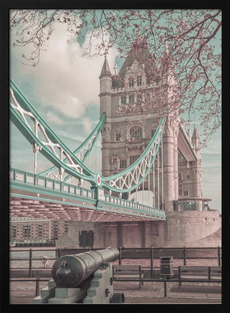 LONDON Tower Bridge in Detail | urban vintage style Wall Artwork Gallery Wrapped (Ready to Hang)