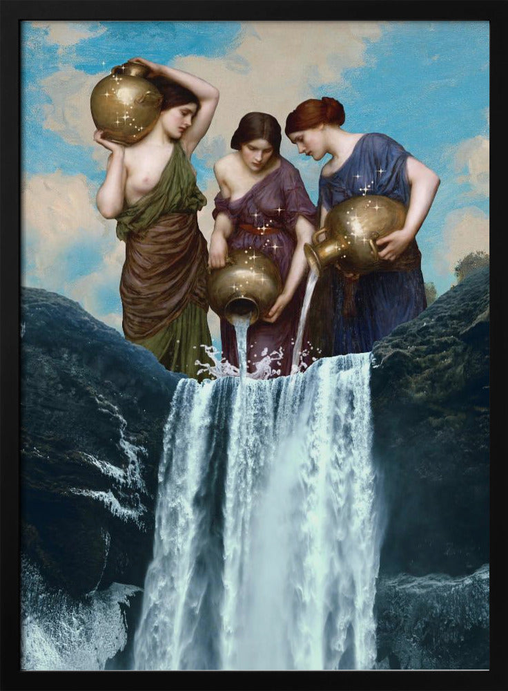 canvas prints Magic Waterfall24X36inches- White Frame