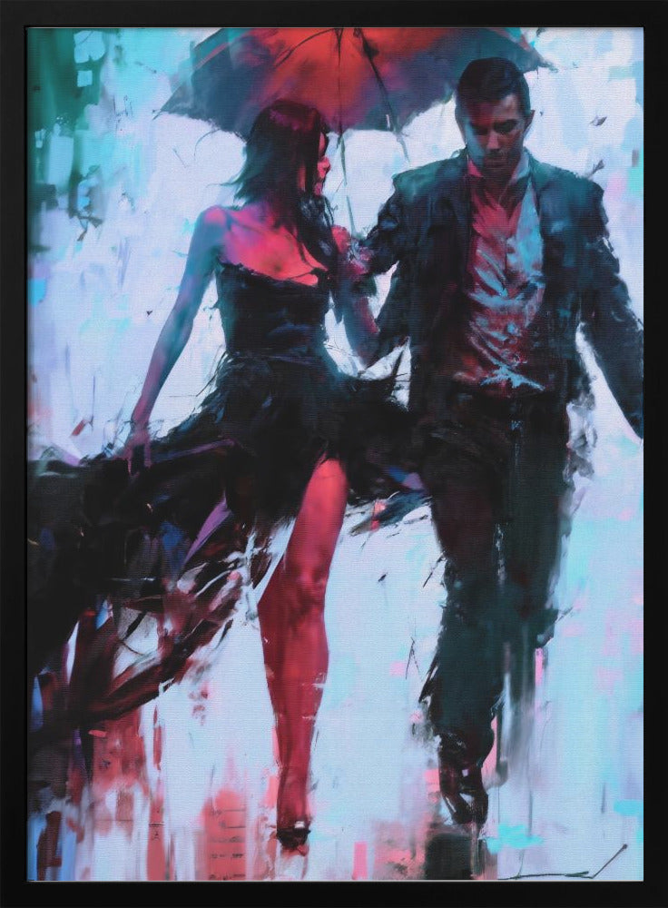 Walking In the Rain Wall Artwork Gallery Wrapped (Ready to Hang)