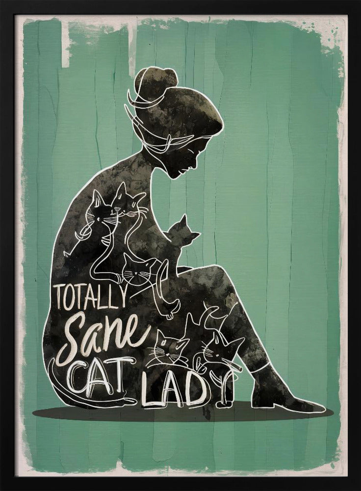 canvas prints Totally Sane Cat Lady24X36inches- White Frame
