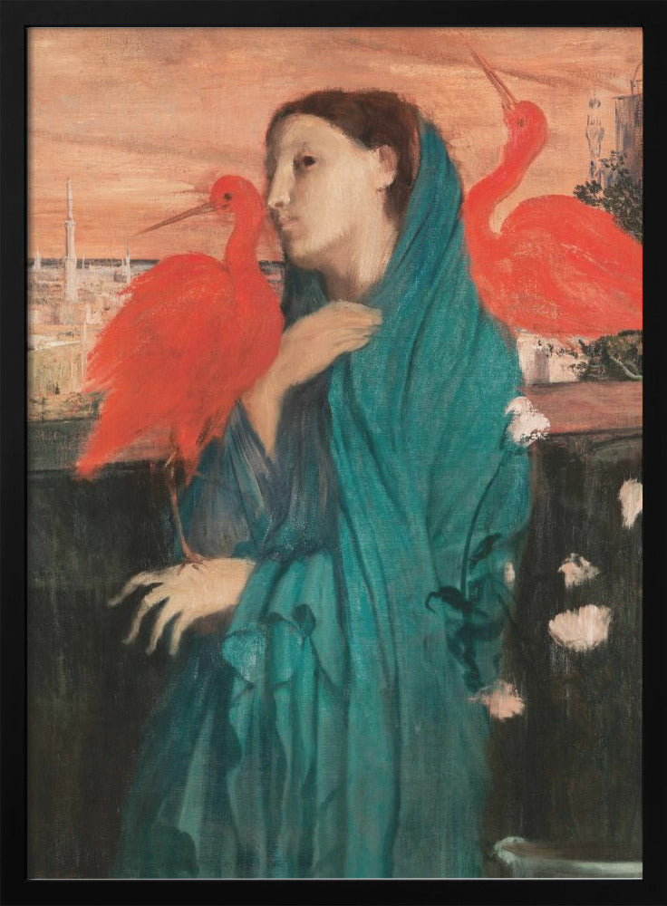 Young Woman With Ibis Wall Artwork Gallery Wrapped (Ready to Hang)