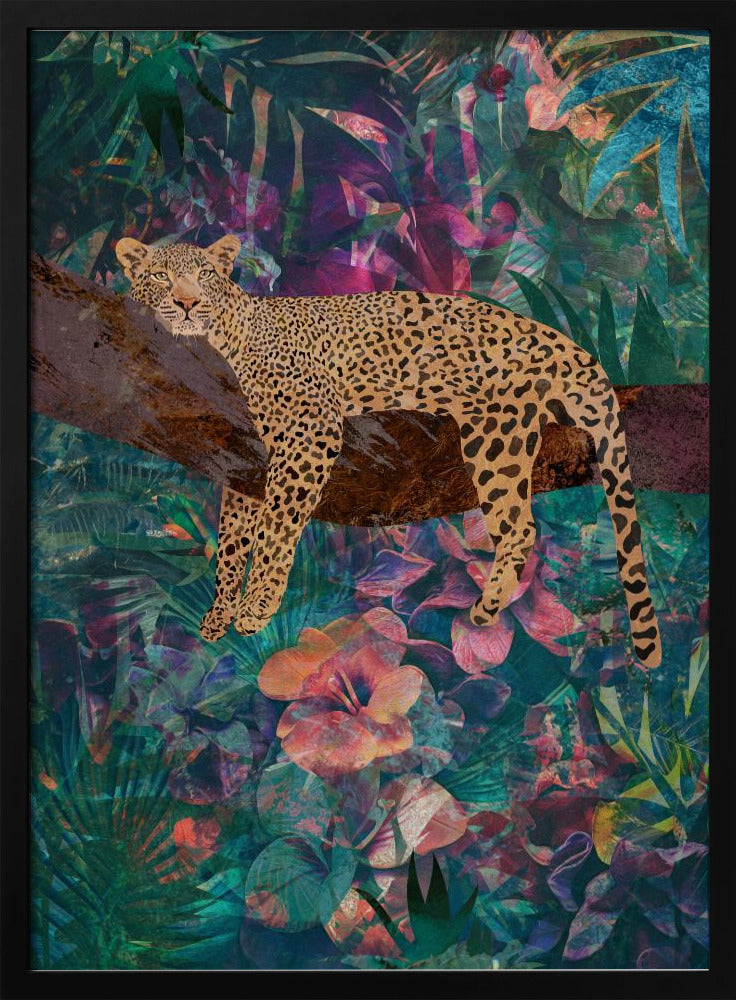 Artwork Leopard Jungle2 0324X36inches- White Frame