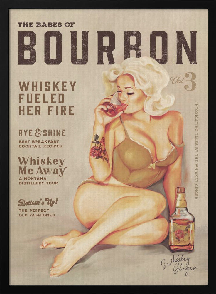 Babes of Bourbon Vol 3 Sexy Vintage Pin Up Girl Drinking Whiskey