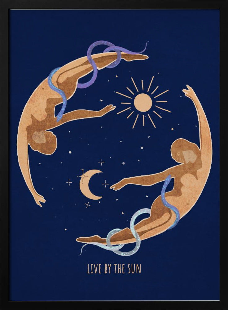 canvas prints Spiritual Feminine Energy, Sun, Moon, Snake, Venus..24X36inches- White Frame