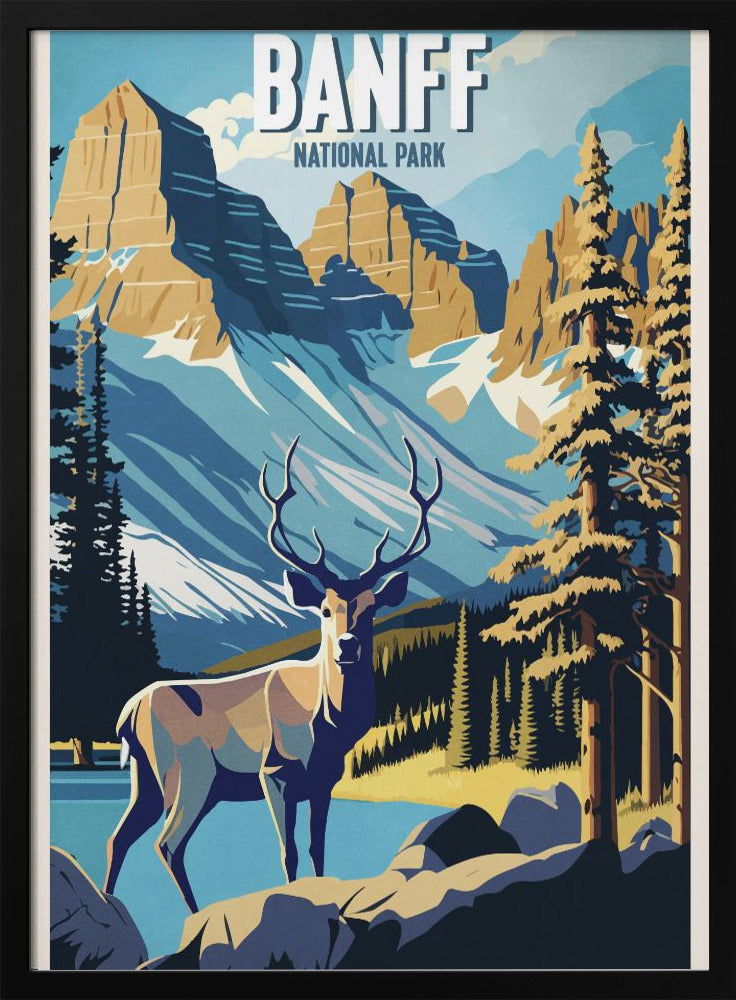 Wall art Banff National Park-24X36inches-In White Floating Frame