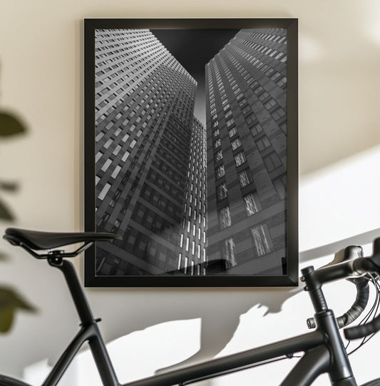 Artwork- Between giants-16X20inches-In Black Floating Frame