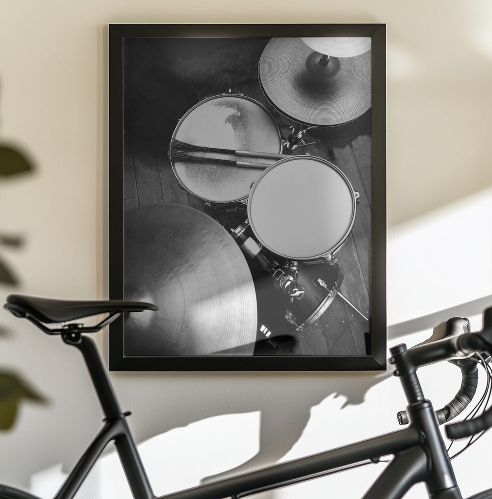 Artwork- Drums-16X20inches-In Black Floating Frame