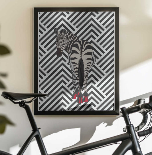 Wall art Zebra heels retro