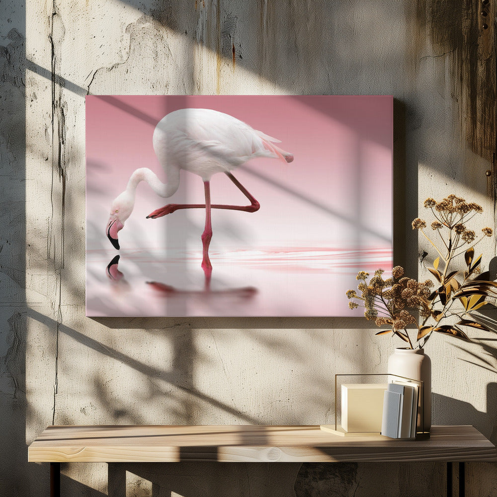 Artwork Flamingo48X36inches- Black Frame