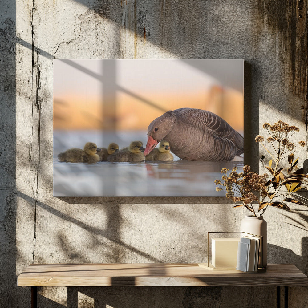 Artwork happy family48X36inches- Black Frame