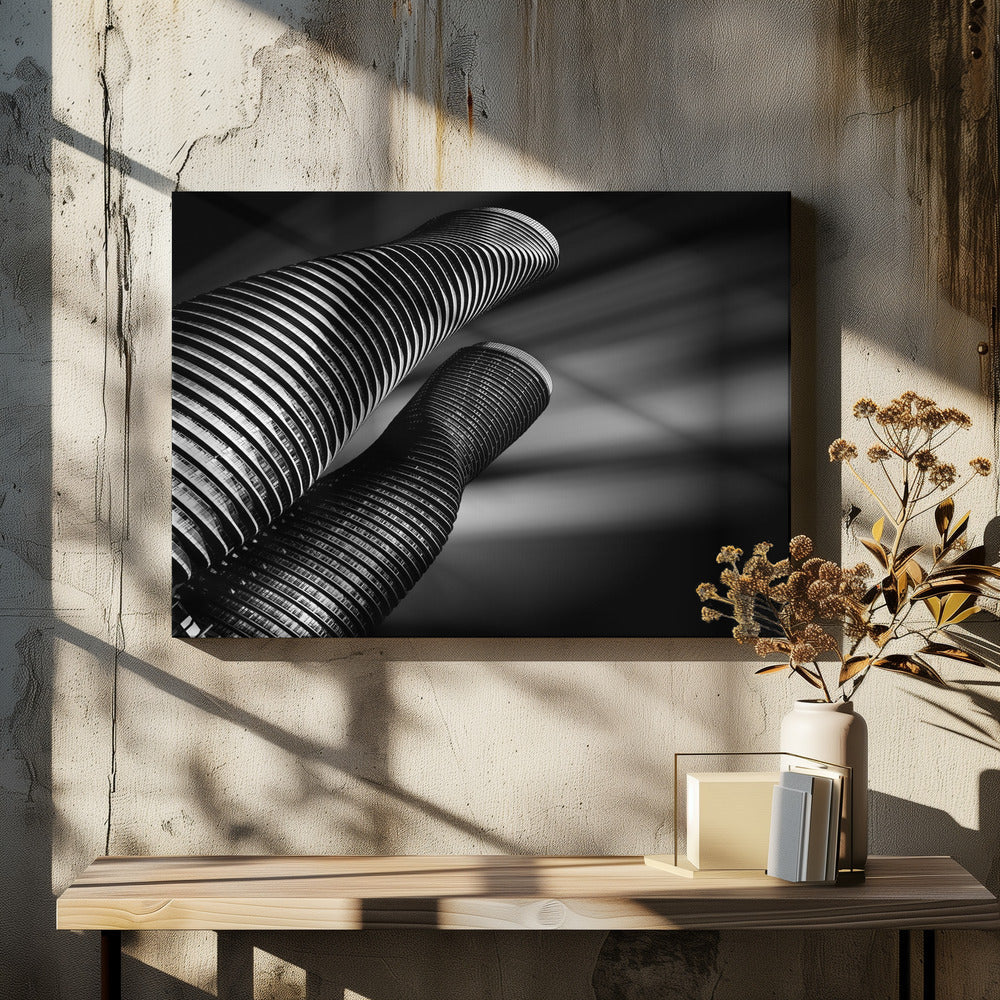 Twisted Towers Mississauga Wall Artwork In White Floating Frame