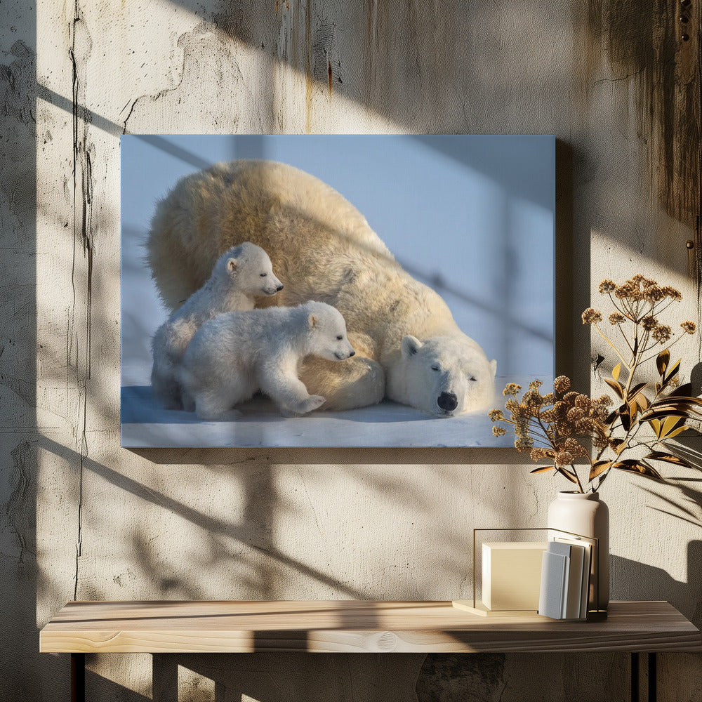 Artwork Mum, Play together48X36inches- Black Frame