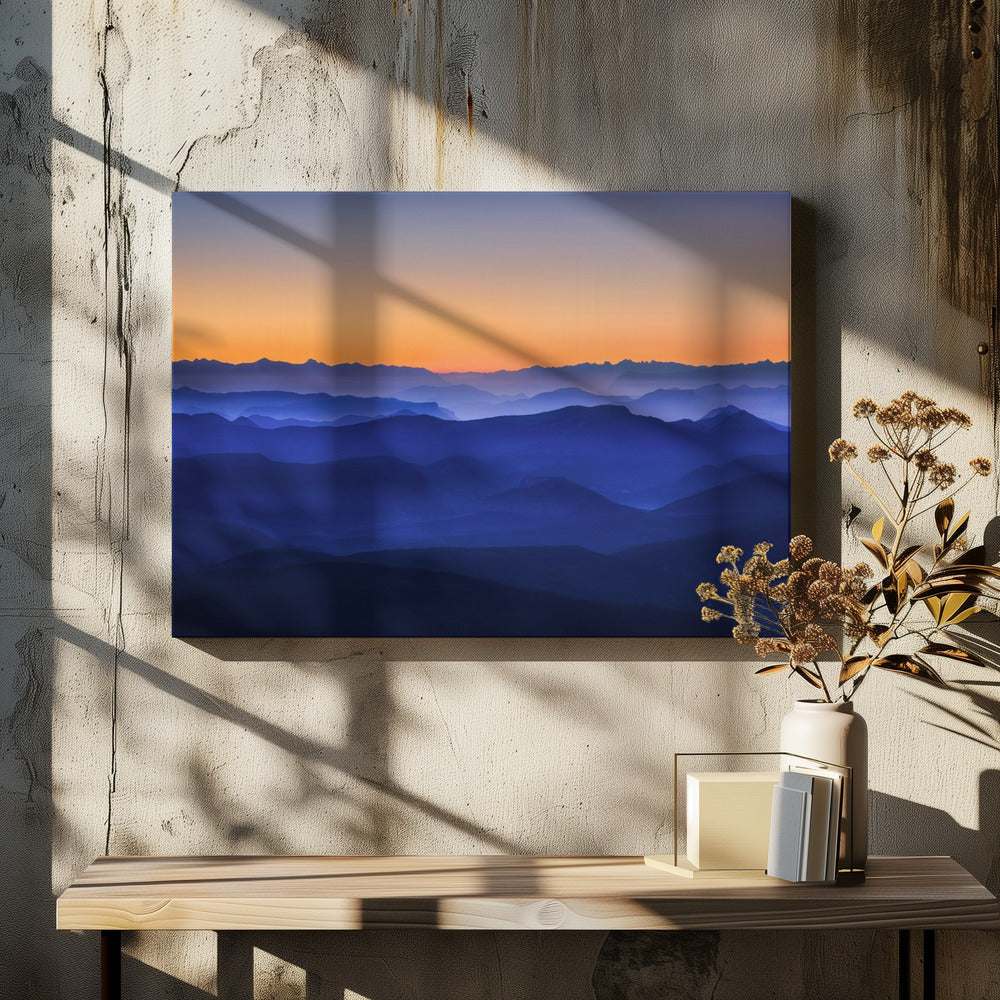 Artwork Misty Mountains48X36inches- Black Frame
