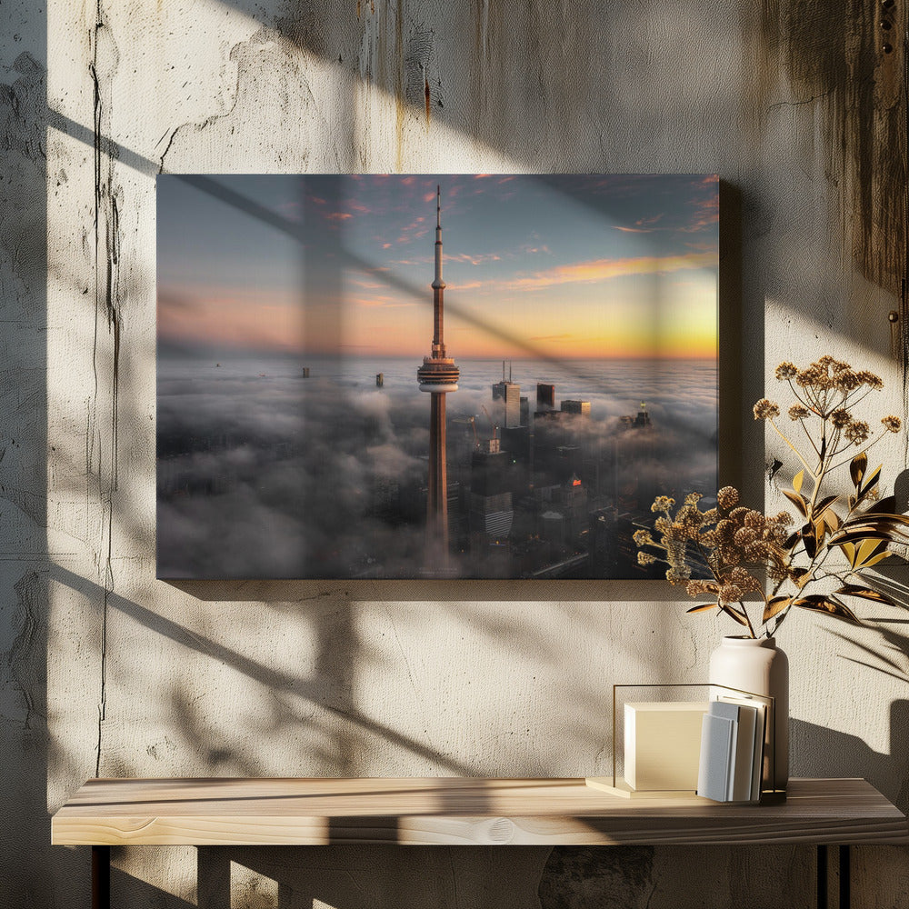 Like a sword. Toronto Wall Artwork In White Floating Frame