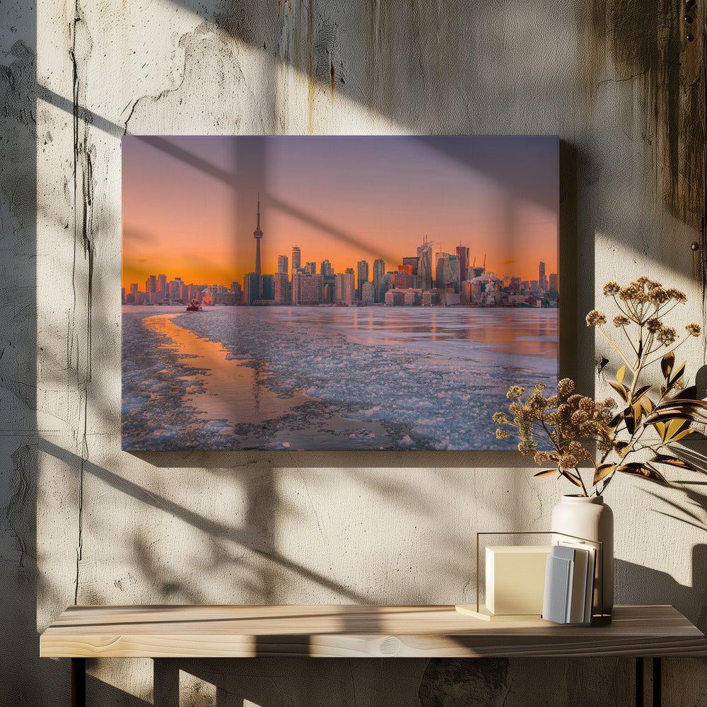 Ice Passage Wall Artwork In White Floating Frame