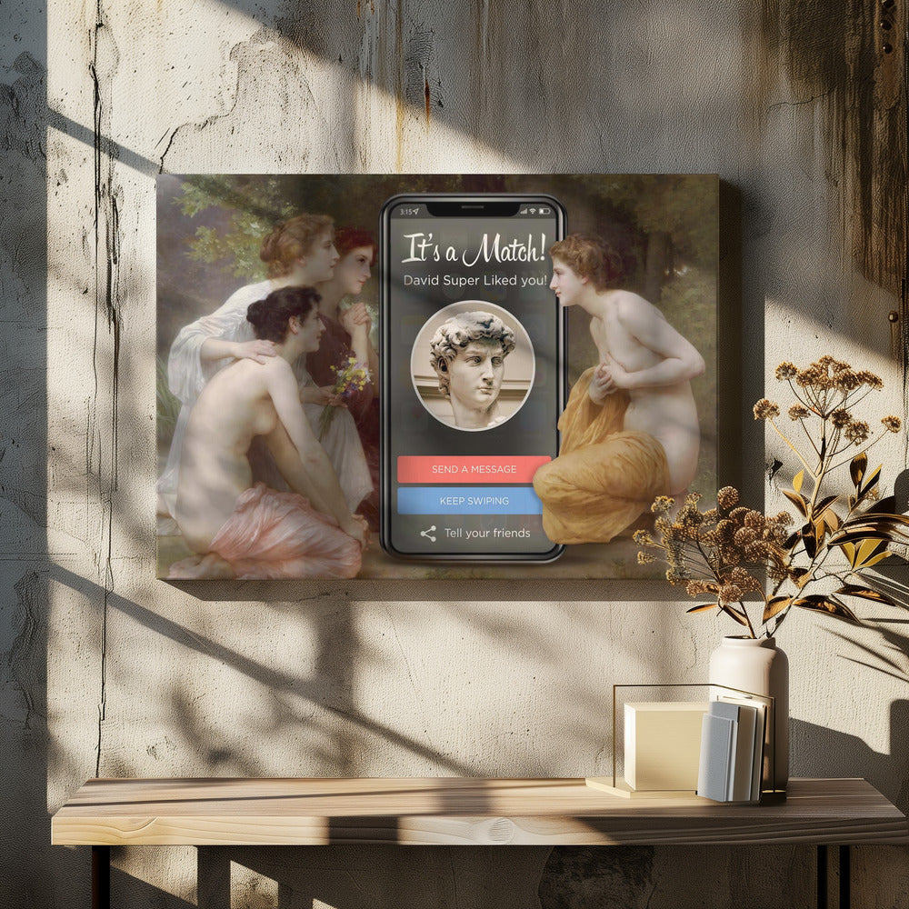 canvas prints David Match48X36inches- Black Frame