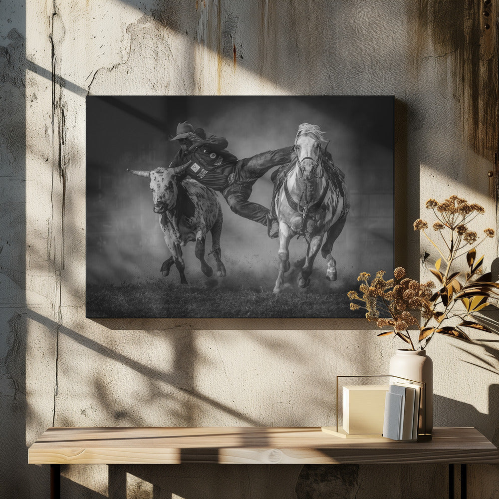 Grabbing Wall Artwork In White Floating Frame