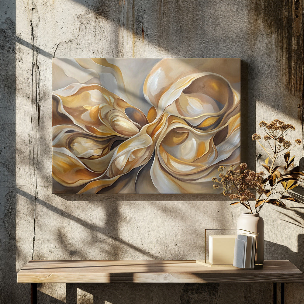 Artwork Ethereal Desert Waves48X36inches- Black Frame