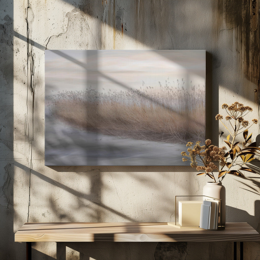 Artwork- Winter Reed-36X24inches-In White Floating Frame