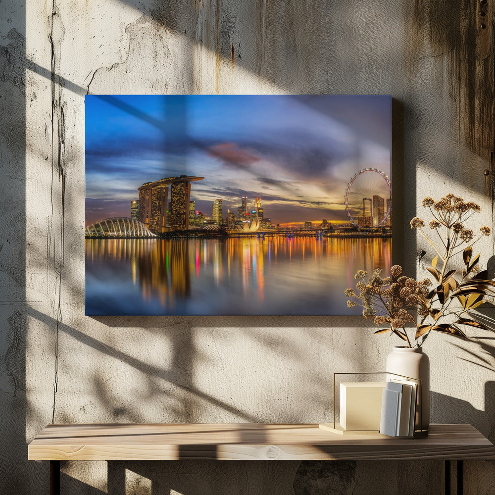 Artwork Sunset by the Bay48X36inches- Black Frame