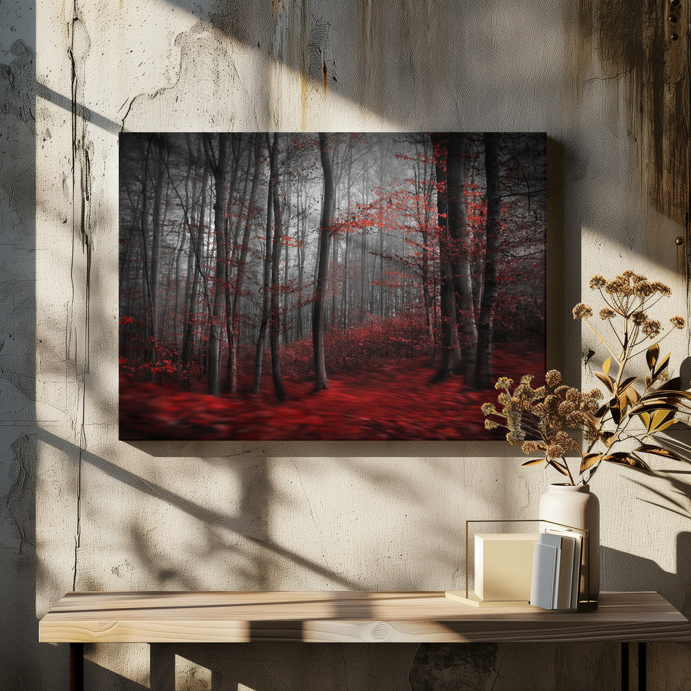 Artwork Bloody River48X36inches- Black Frame