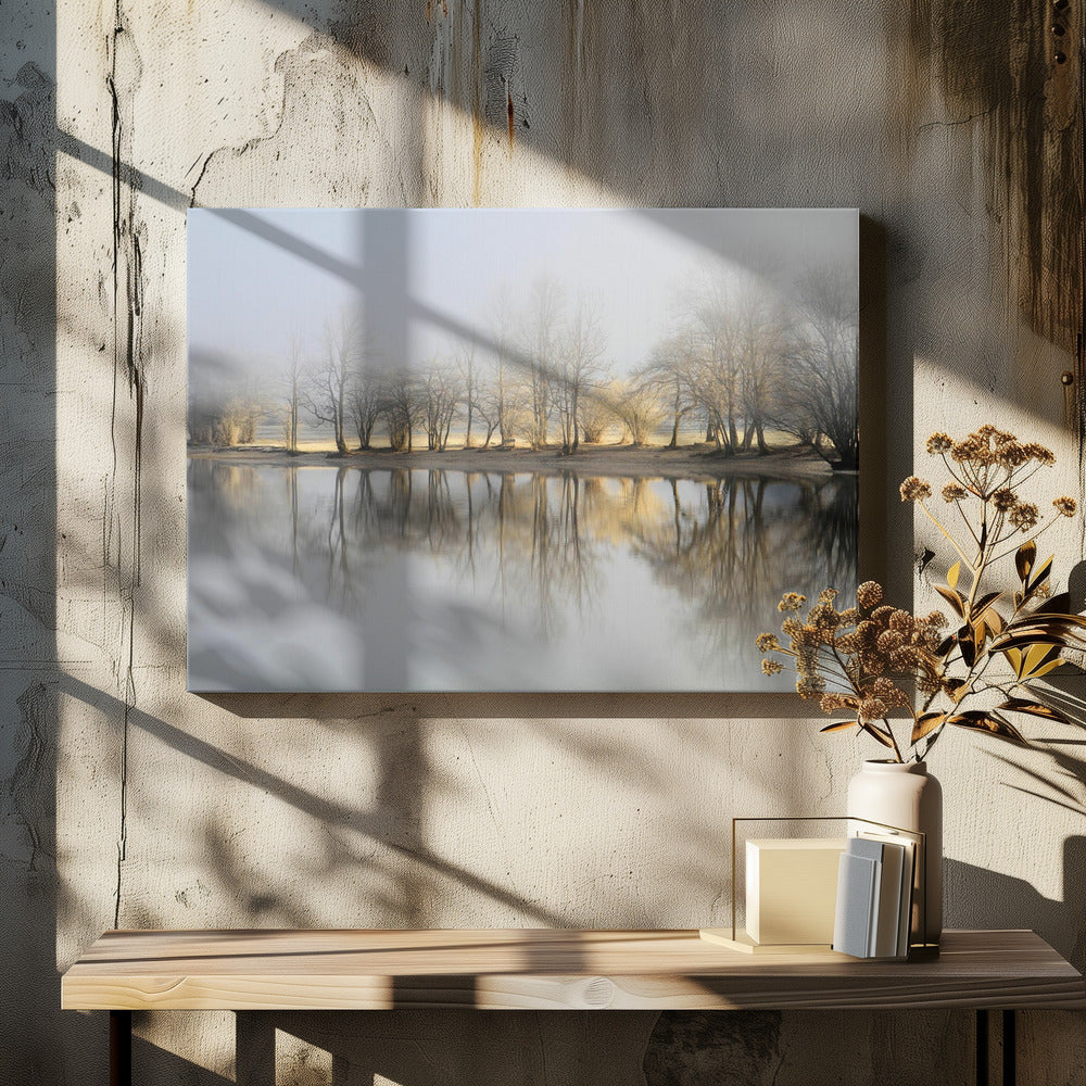 Artwork january morning48X36inches- Black Frame