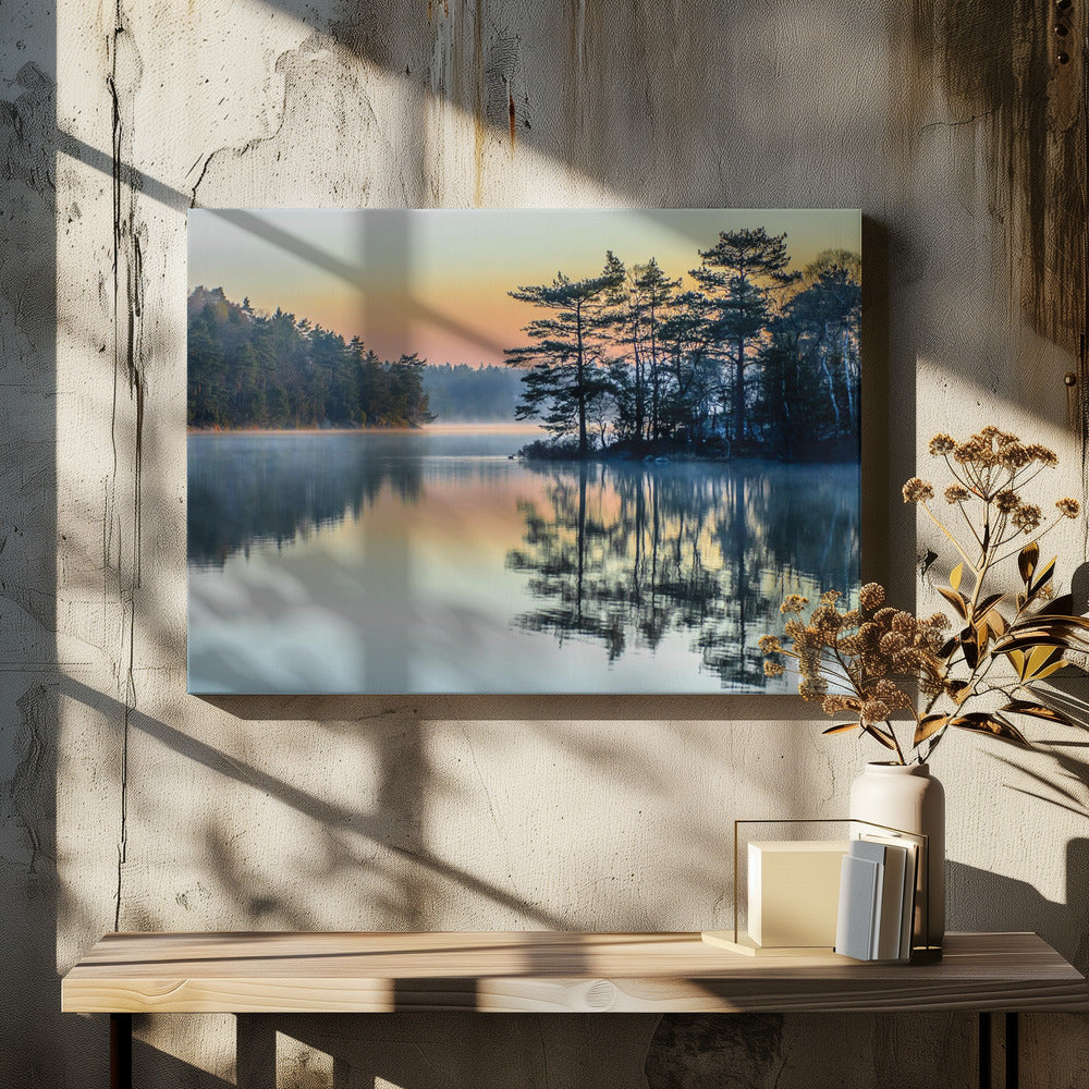 Artwork Before people wake48X36inches- Black Frame