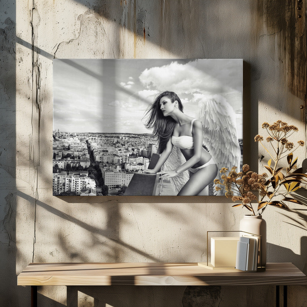 Artwork Angel48X36inches- Black Frame