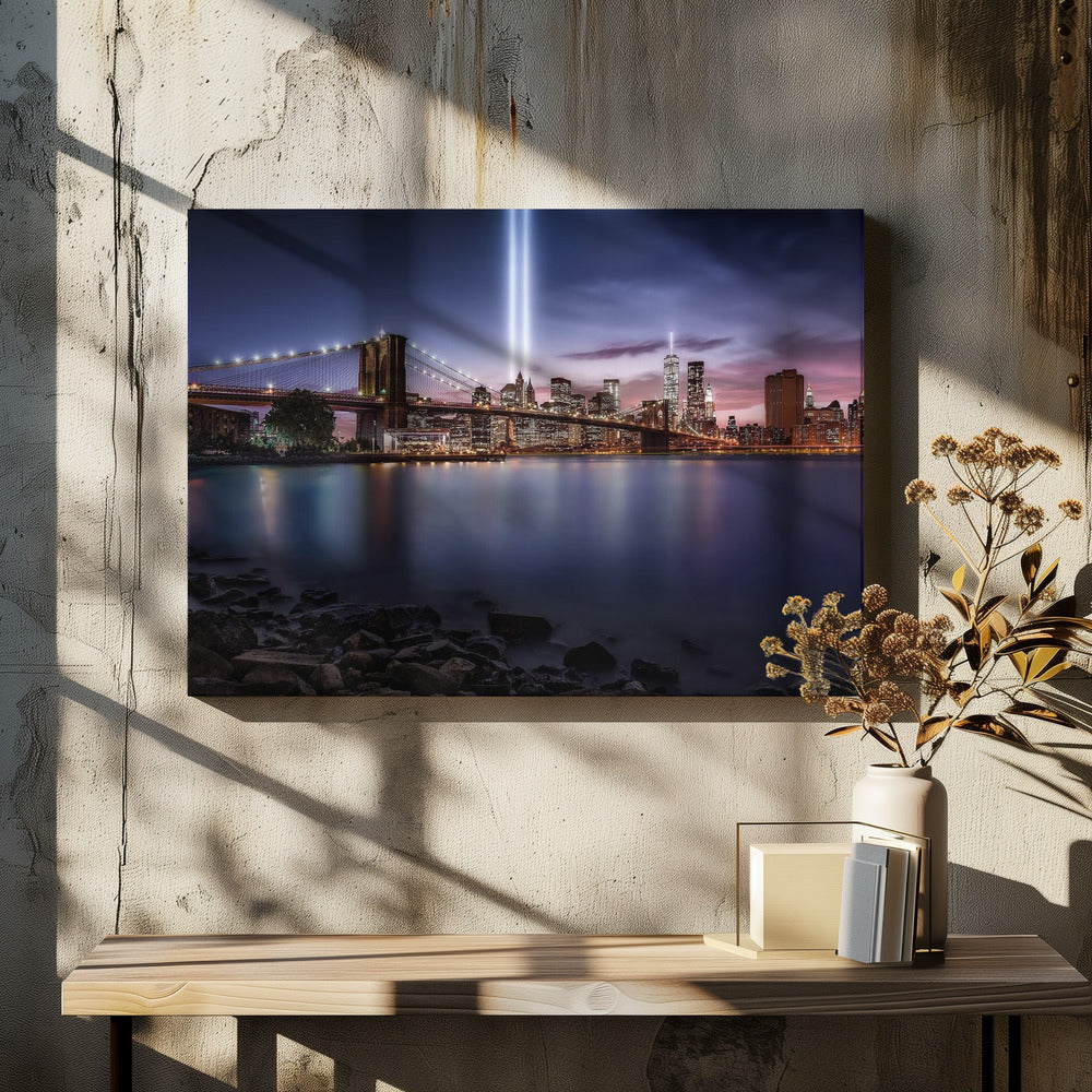 Artwork Unforgettable 9-11. New York48X36inches- Black Frame