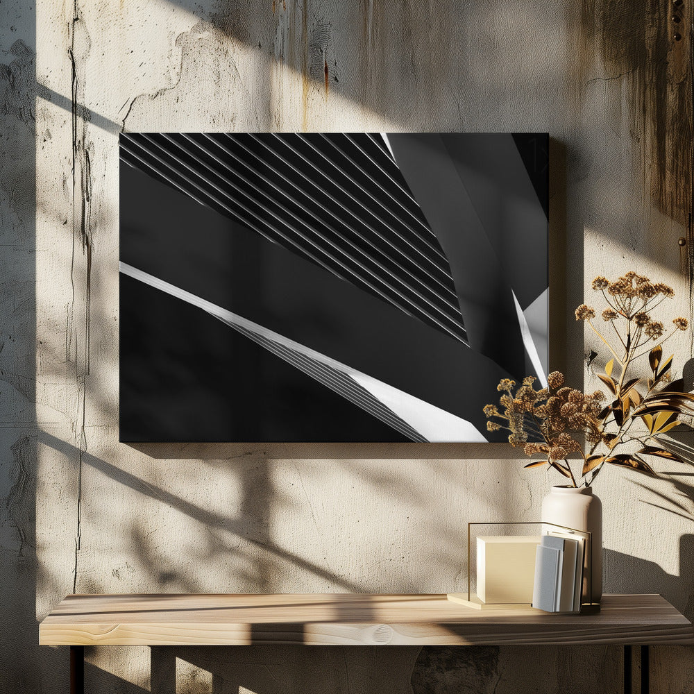 Artwork- Abstraction of a swan-36X24inches-In White Floating Frame