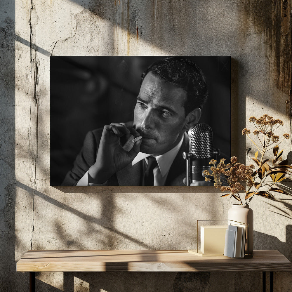 Artwork- Good night and good luck ... (2)-36X24inches-In White Floating Frame