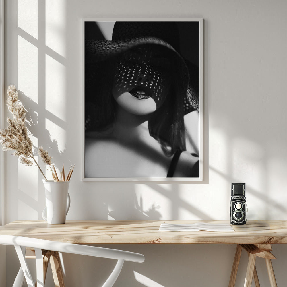 Artwork- Shadowed Elegance-24X36inches-In White Floating Frame