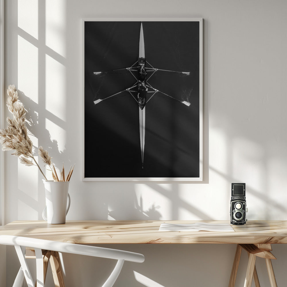 Boat Wall Artwork In White Floating Frame