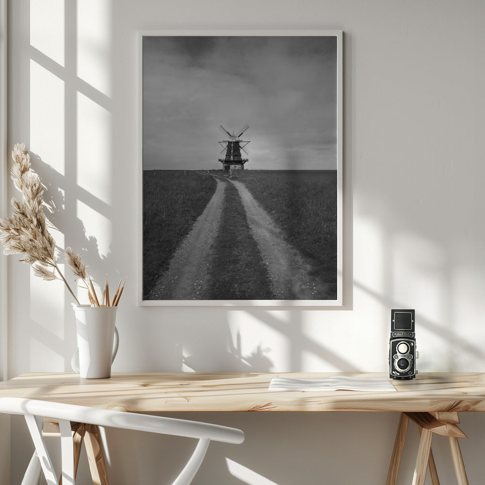 Artwork- Windmill-24X36inches-In White Floating Frame