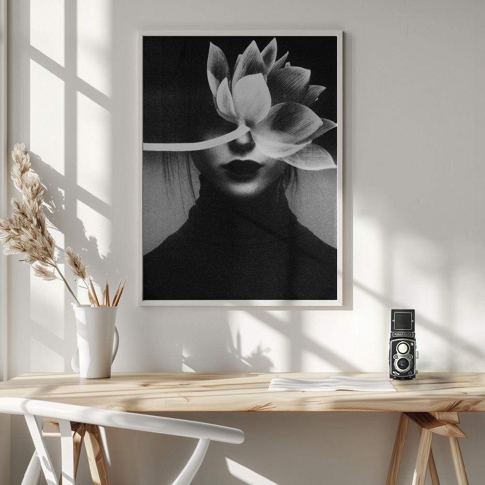 Pain like a flower blossom Wall Artwork In White Floating Frame
