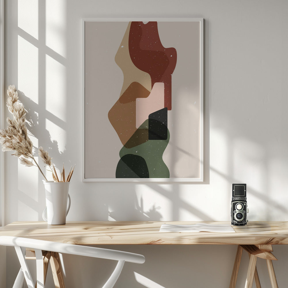 Abstract composition 12 Wall Artwork In White Floating Frame