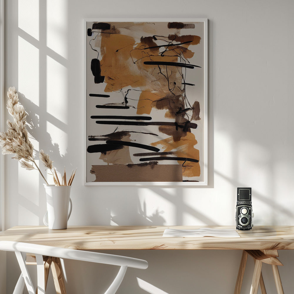 Rusty Machine Wall Artwork In White Floating Frame