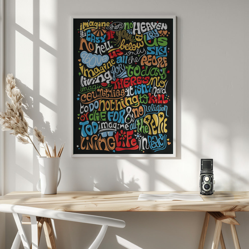 Imagine Wall Artwork In White Floating Frame