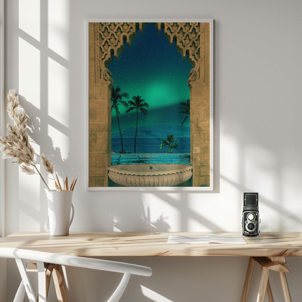 Artwork Portal In To The Night36X48- inches- White Frame