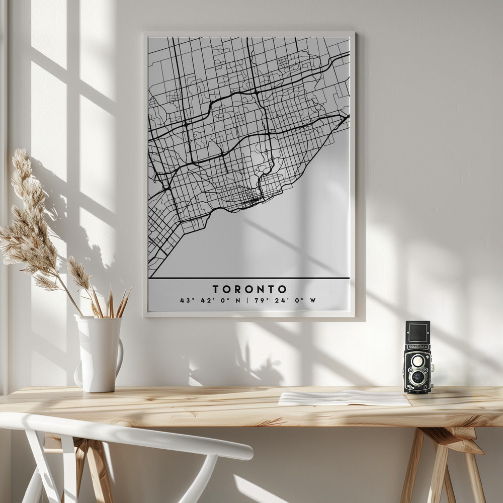 Black Maps 89-Wall Art In White Floating Frame-36X48inches