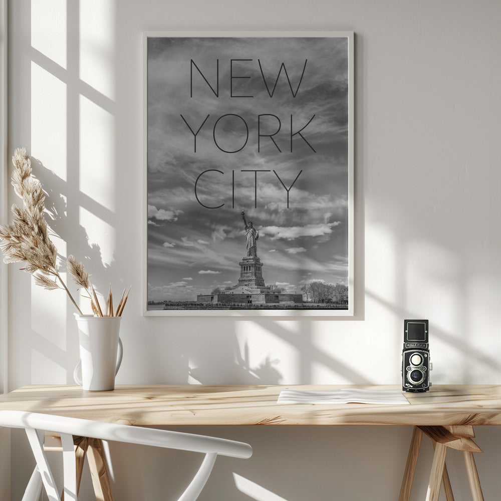 Wall art NYC Statue of Liberty | Text & Skyline