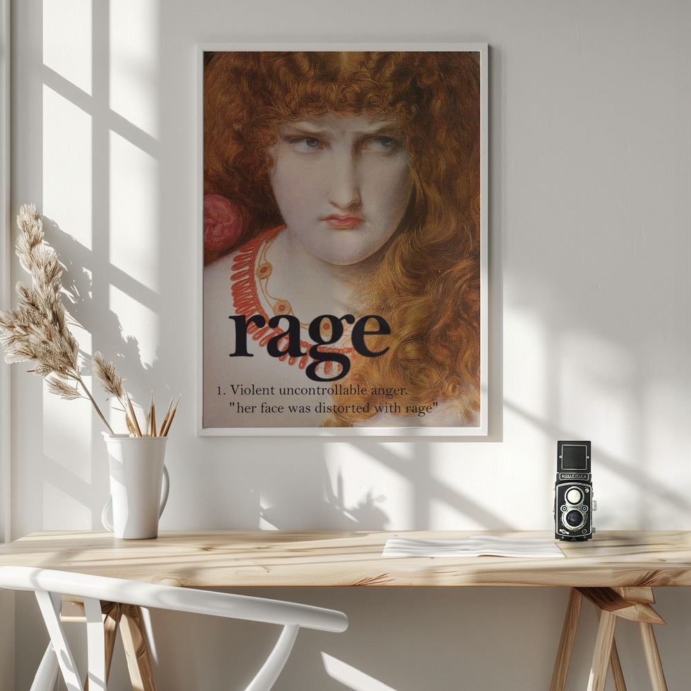canvas prints Rage Girl36X48inches- White Frame