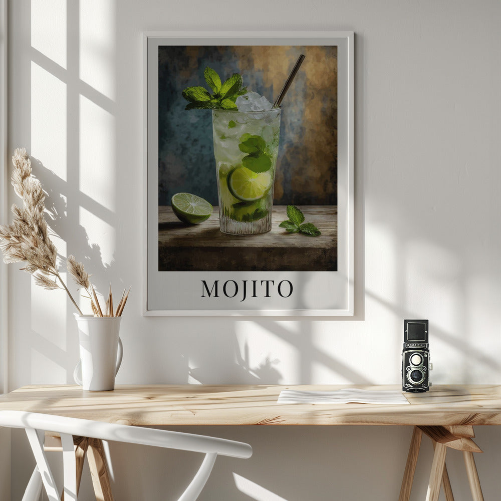 Artwork Mojito36X48inches- White Frame