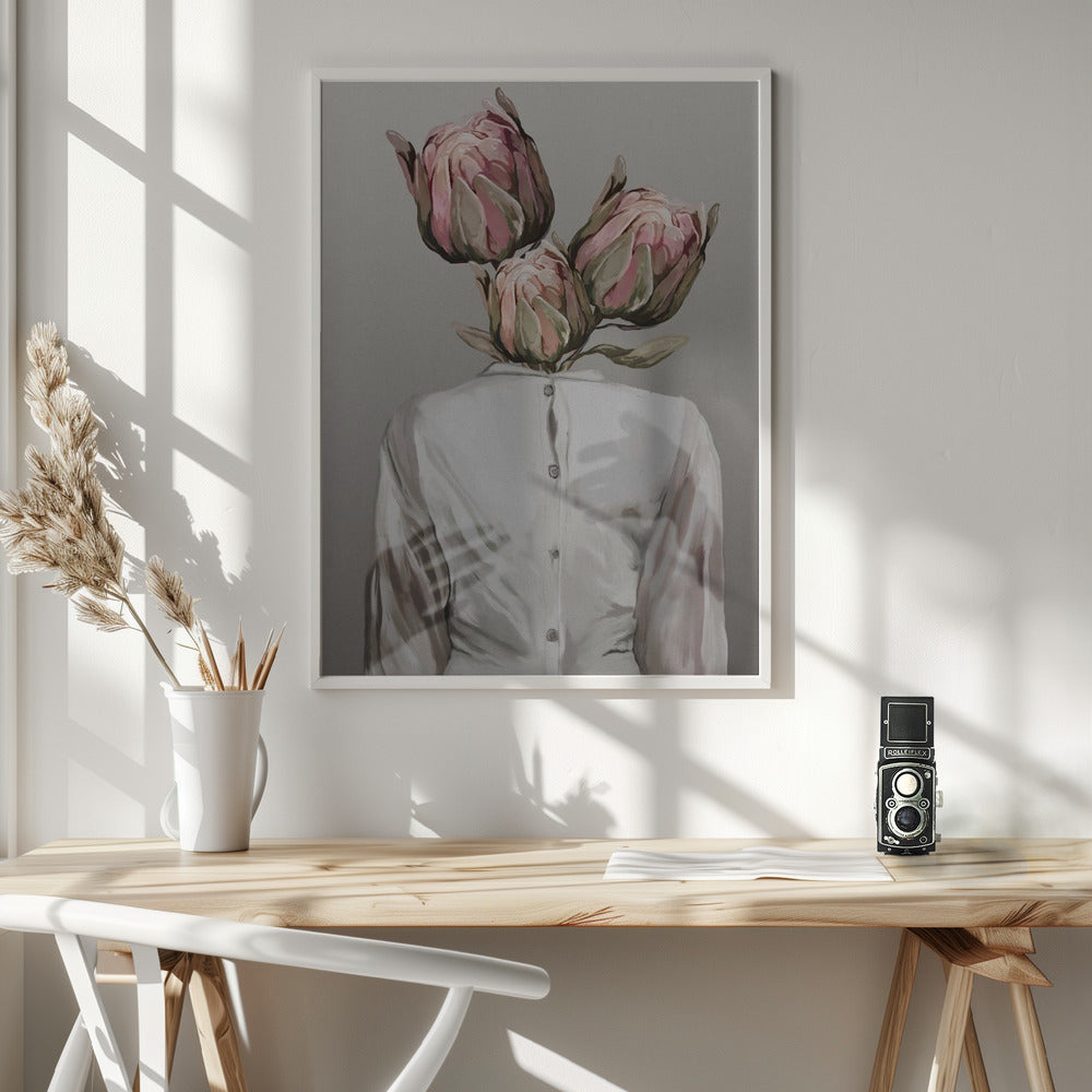 Unknown Longing No.I Wall Artwork In White Floating Frame