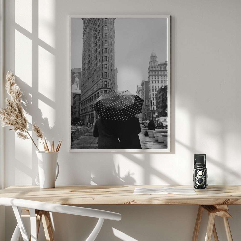 canvas prints Flatiron Rainy Day Ii.36X48inches- White Frame