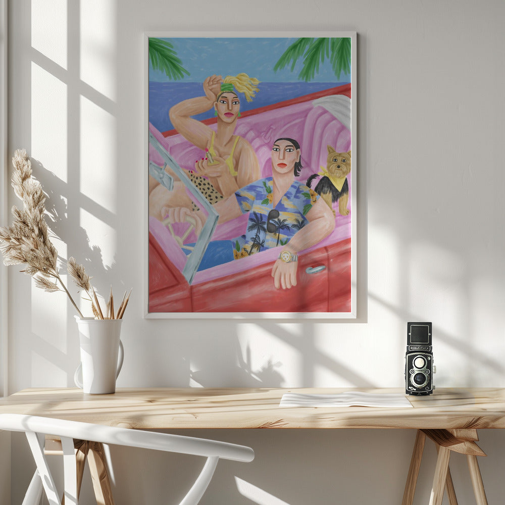 La Classe AÌ€ Palavas Wall Artwork In White Floating Frame