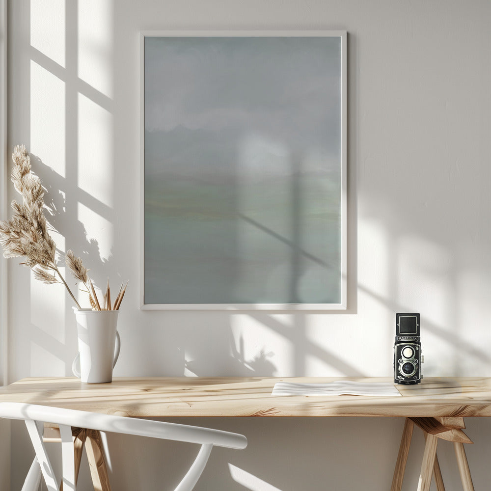 Artwork- Rough Seas Oil Panel 11-24X36inches-In White Floating Frame