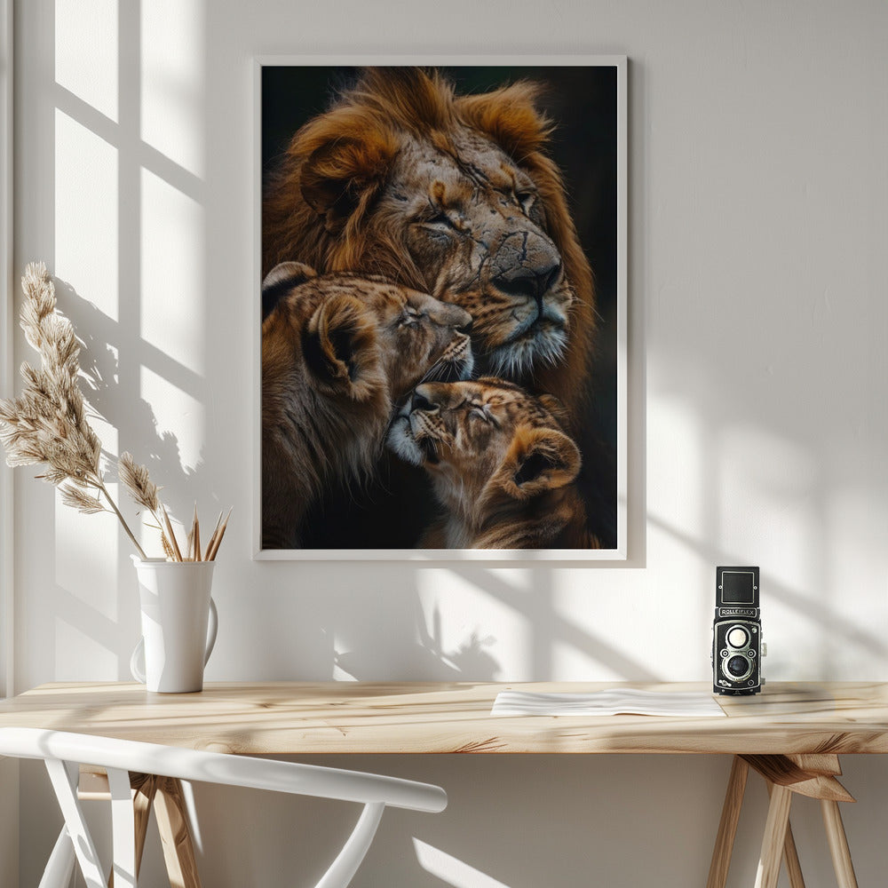 Wall art Poster Lion Family 2